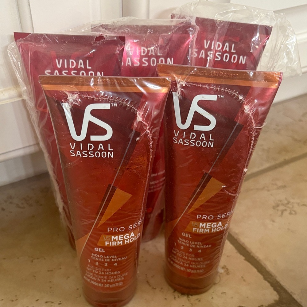 Vidal Sassoon Pro Series Mega Firm Hold Gel - new 5 tubes